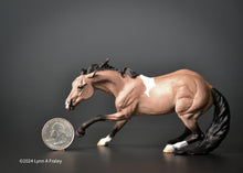 Load image into Gallery viewer, Mini ChaCha, painted buckskin tobiano by Lynn Fraley