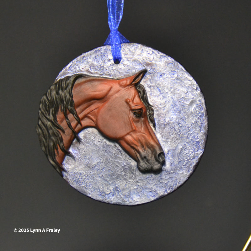 Ornament, Painted by L Fraley, Dark Bay